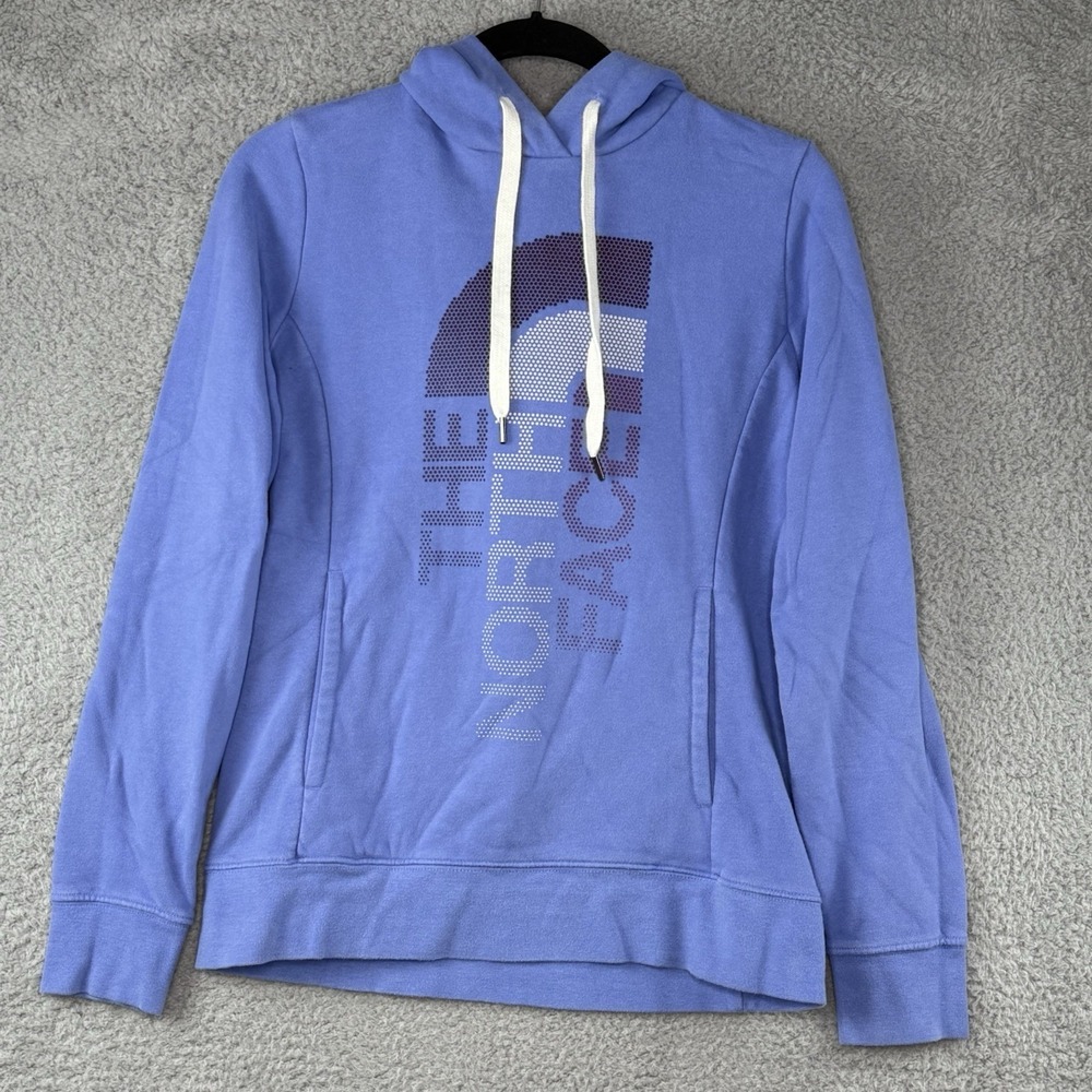 The North Face Women's Blue Pullover Hoodie Sweatshirt Sz S/P Drawstring Pockets